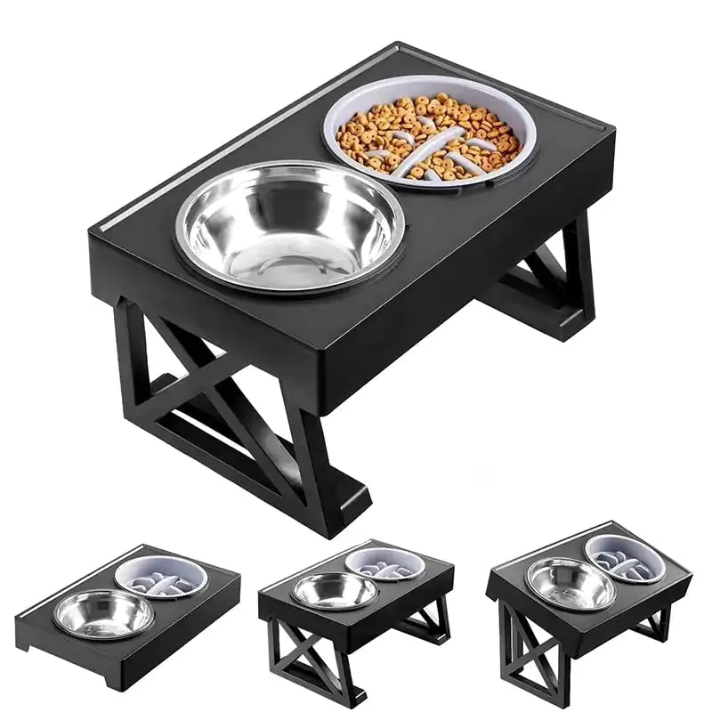 Mess-Free Adjustable Elevated Dog Bowl