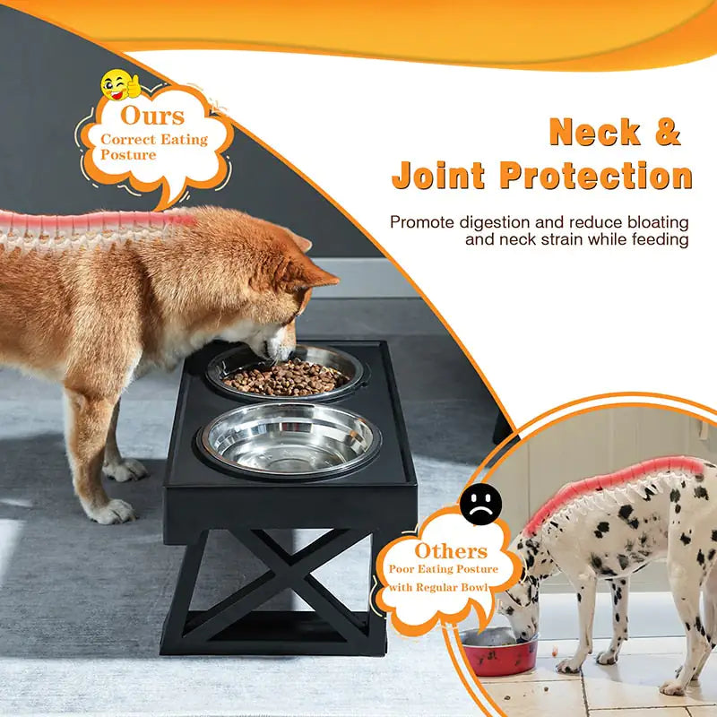 Mess-Free Adjustable Elevated Dog Bowl