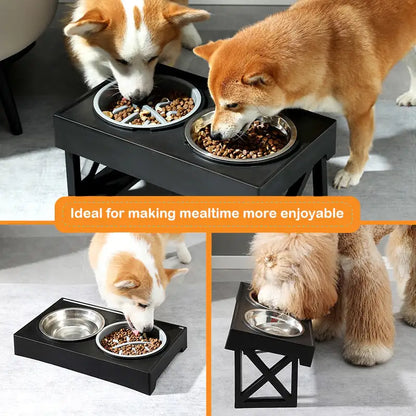 Mess-Free Adjustable Elevated Dog Bowl