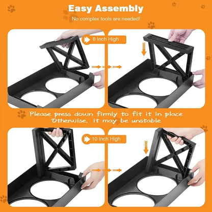 Mess-Free Adjustable Elevated Dog Bowl