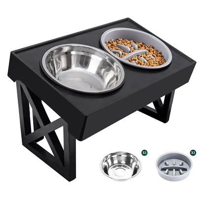 Mess-Free Adjustable Elevated Dog Bowl