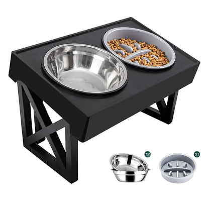 Mess-Free Adjustable Elevated Dog Bowl